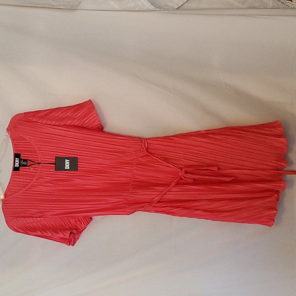 DKNY peach/pink drawstring dress